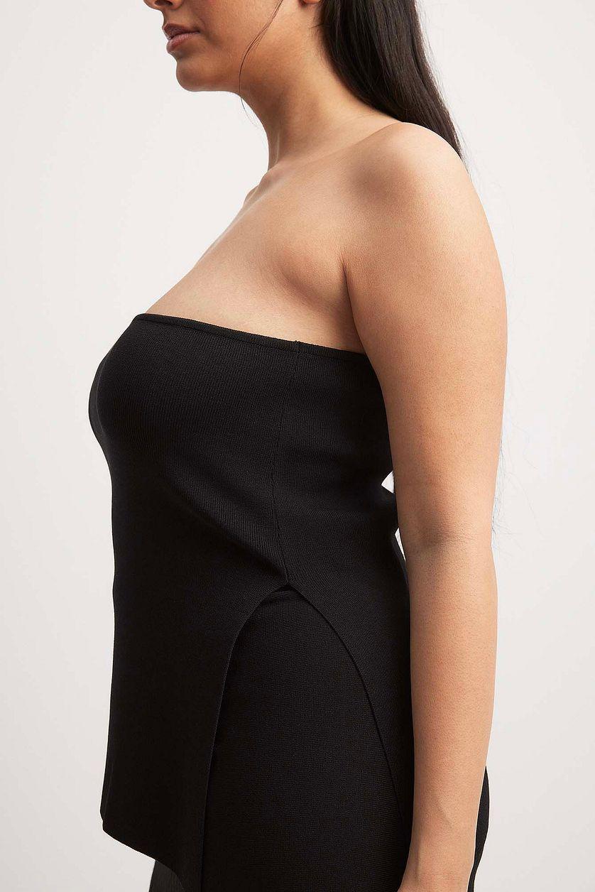 Knitted Slit Detail Tube Top Product Image