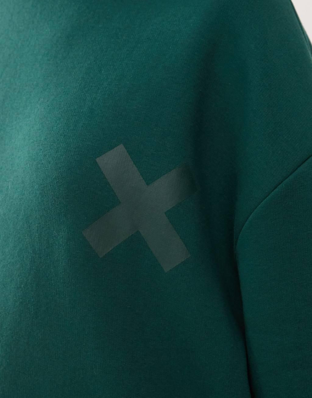COLLUSION heavyweight logo hoodie in green Product Image
