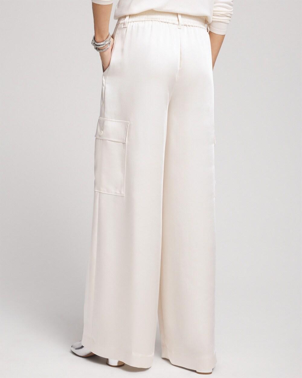 Satin Wide Leg Cargo Pants Product Image