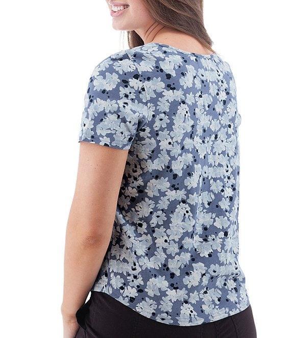 Aventura Kenley Floral Organic Cotton Slub Knit Jersey Scoop Neck Tee Product Image