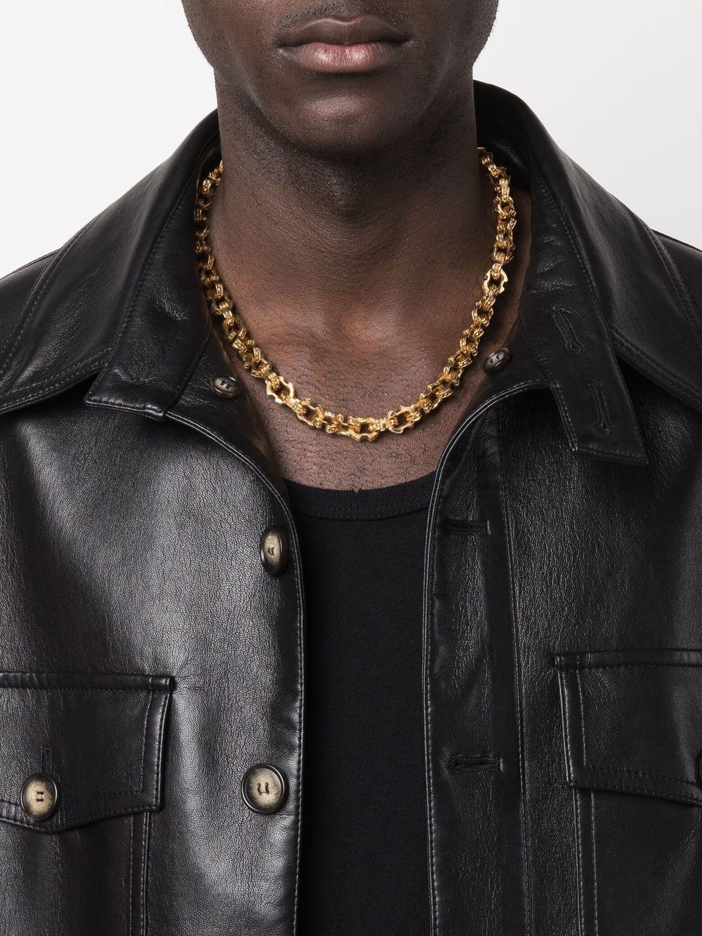 gold plated spike chain necklace Product Image