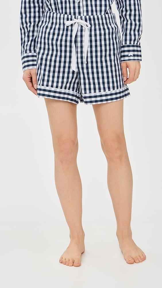 Petite Plume Gingham Long Sleeve Short Set | Shopbop Product Image