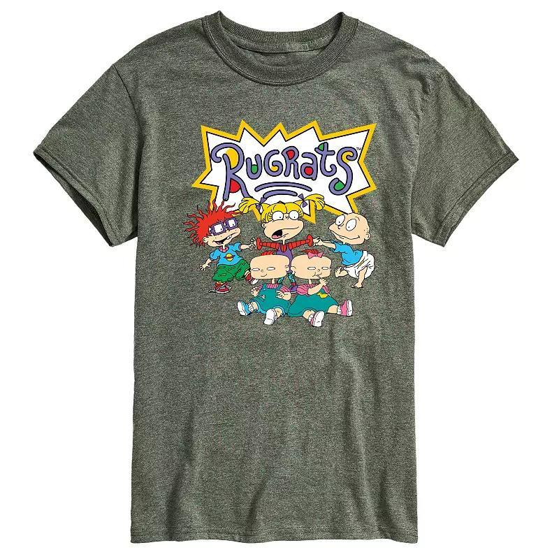 Mens Rugrats Group Shot Graphic Tee Grey Green Product Image