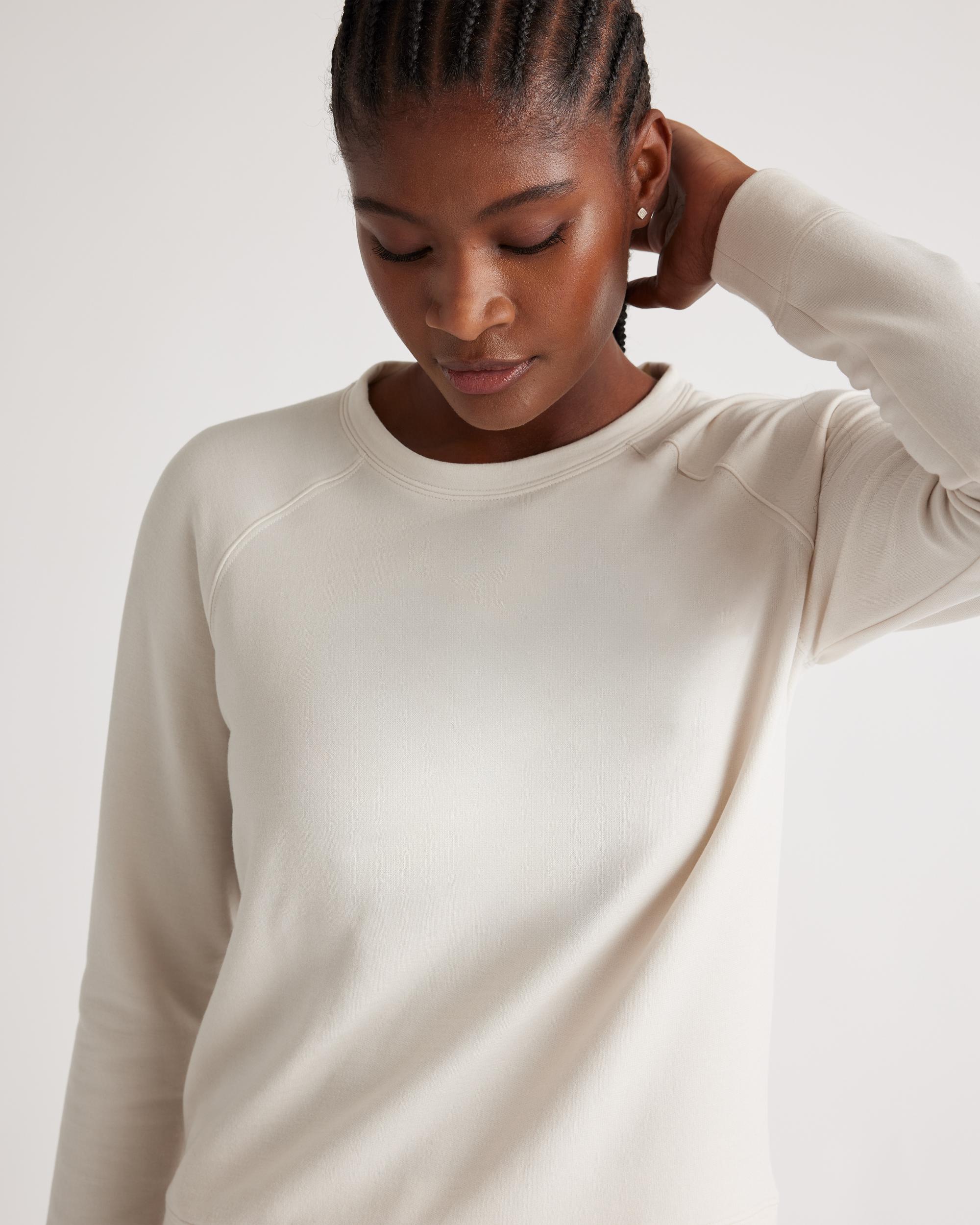 Quince | Women's SuperSoft Fleece Crew Neck Alpaca Sweater Lenzing Modal Product Image