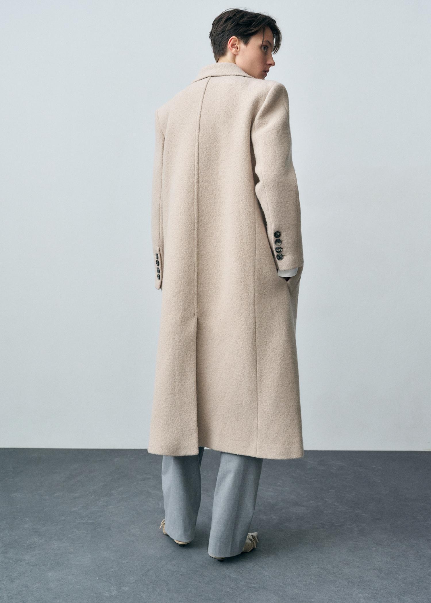 Structured virgin wool coat - Women | MANGO USA Product Image