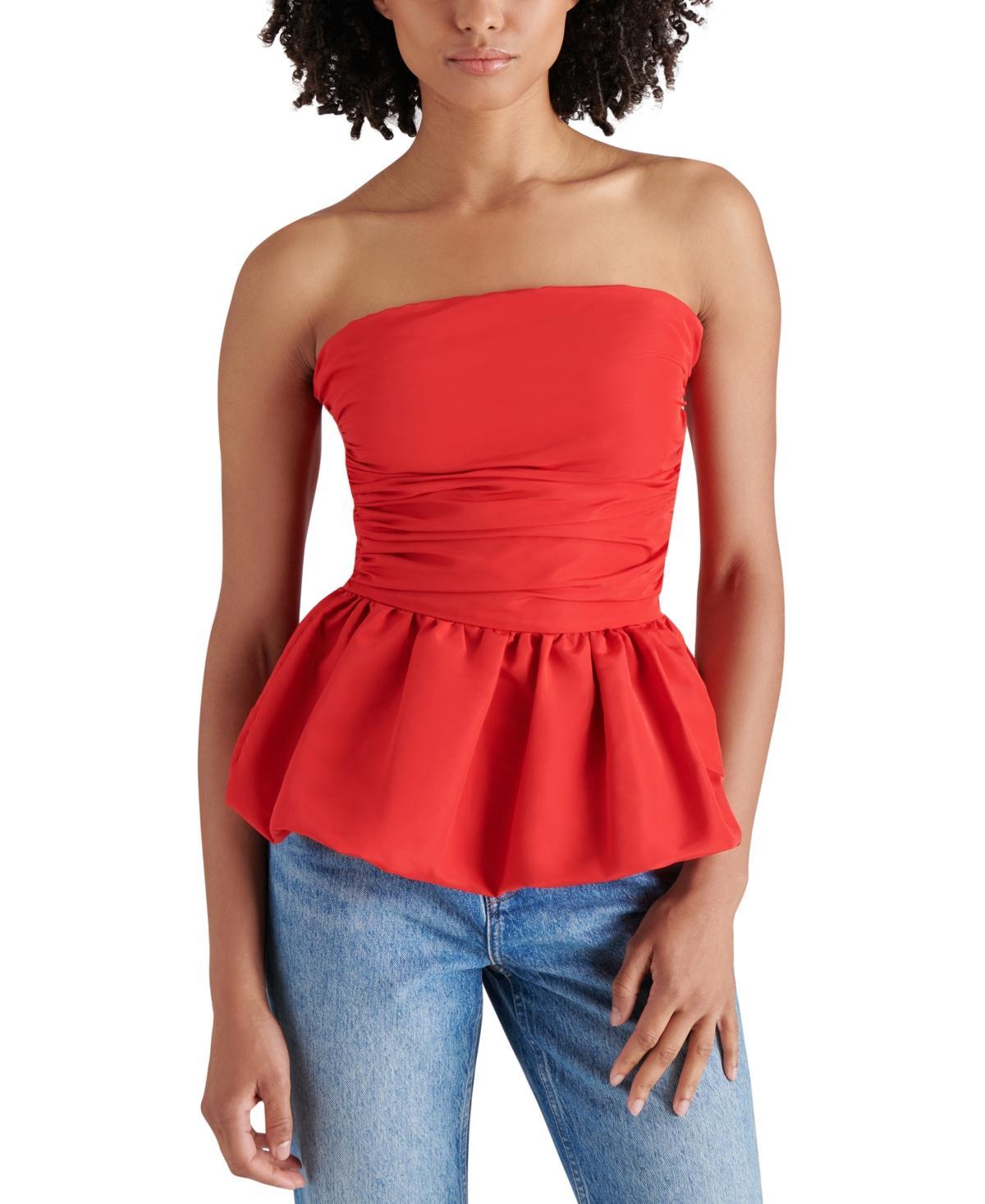 Steve Madden Womens Amari Strapless Bubble-Hem Top Product Image