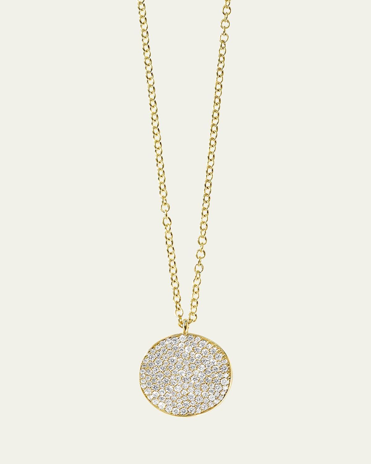 Medium Flower Pendant Necklace in 18K Gold with Diamonds Product Image