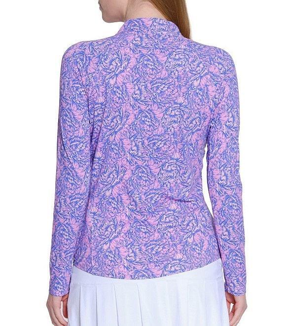 Sport Haley Tropical Multi Print Mock Neck Long Sleeve Shirt Product Image
