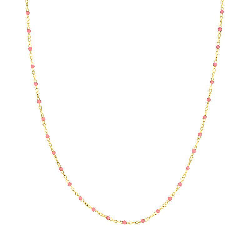Color Romance 14k Gold Colored Enamel Bead Adjustable Necklace, Womens Product Image