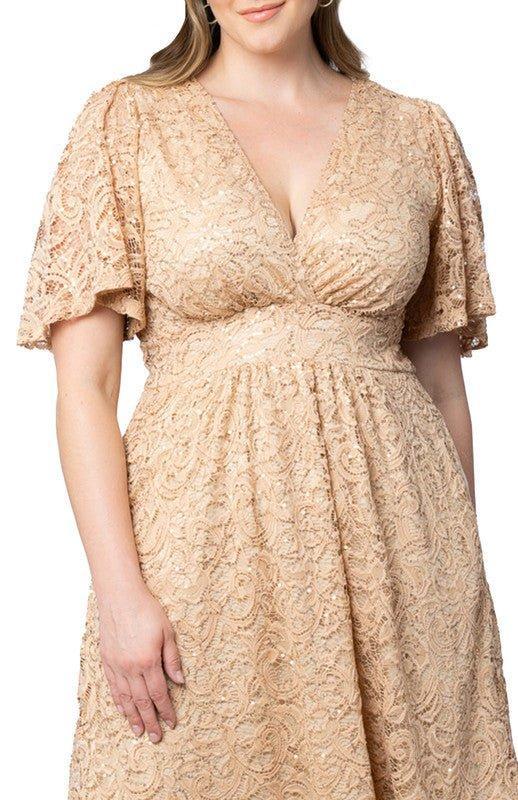 Starry Sequined Lace Cocktail Dress - Plus Product Image