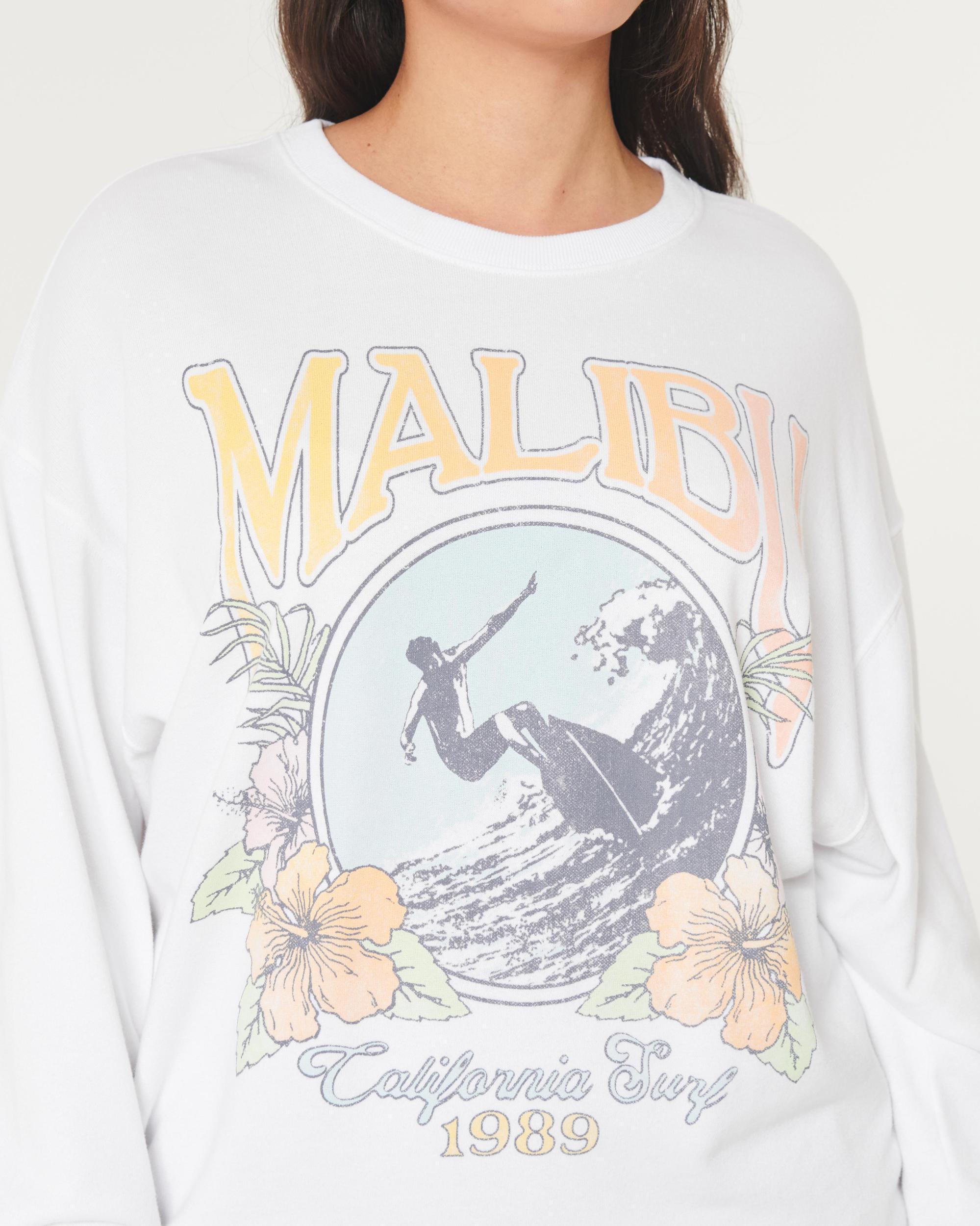 Oversized Malibu California Graphic Terry Sweatshirt Product Image