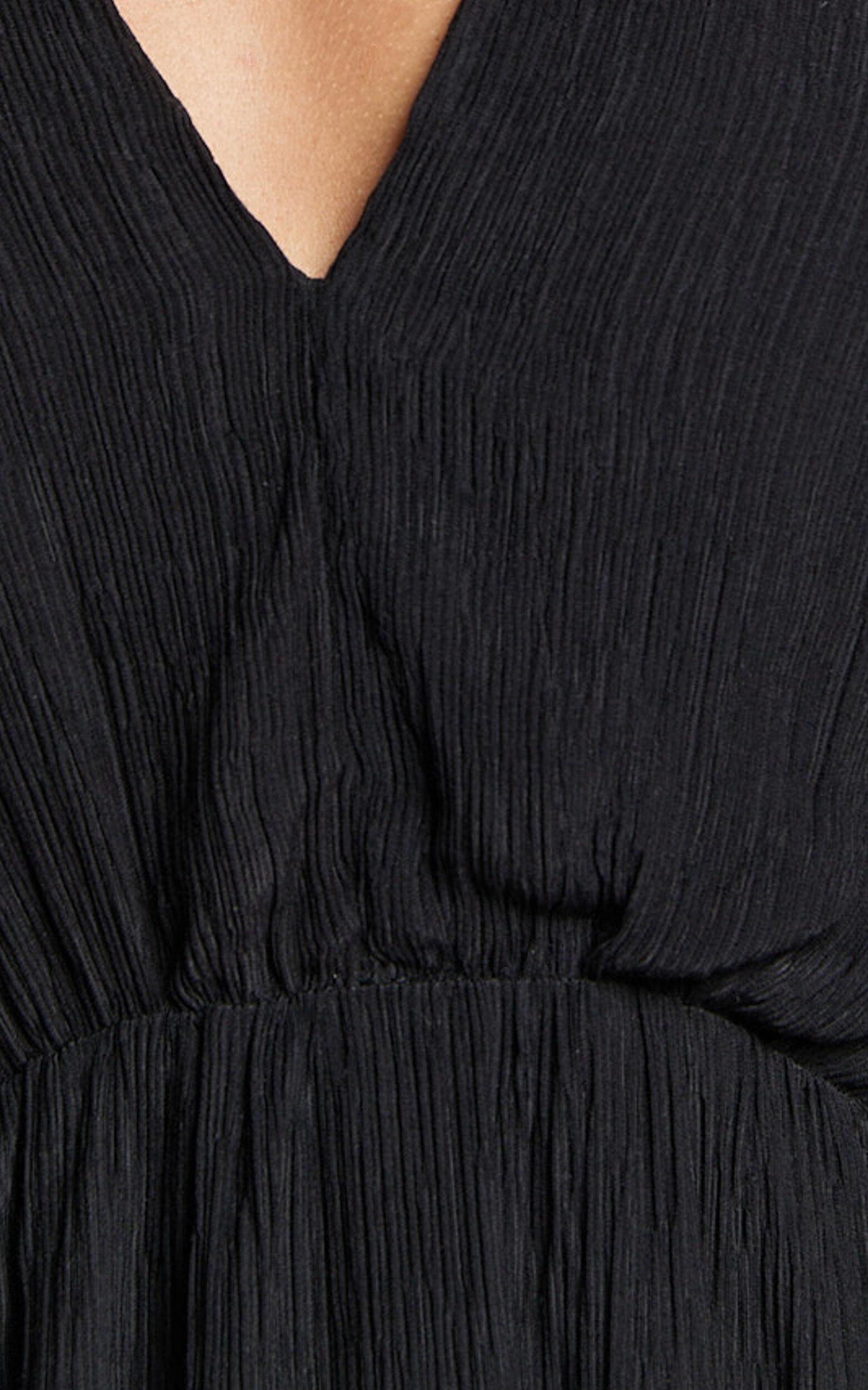 Xandria Mini Dress - Blouson Sleeve Cut Out Dress in Black Product Image