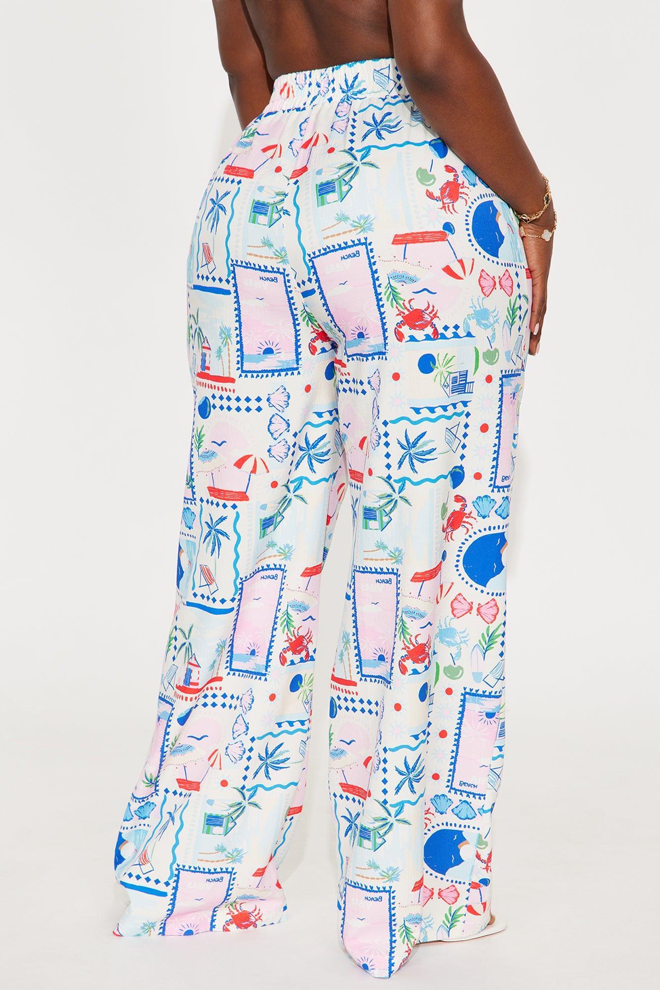 Only Beach Vibes Wide Leg Airflow Pant - White/combo Product Image