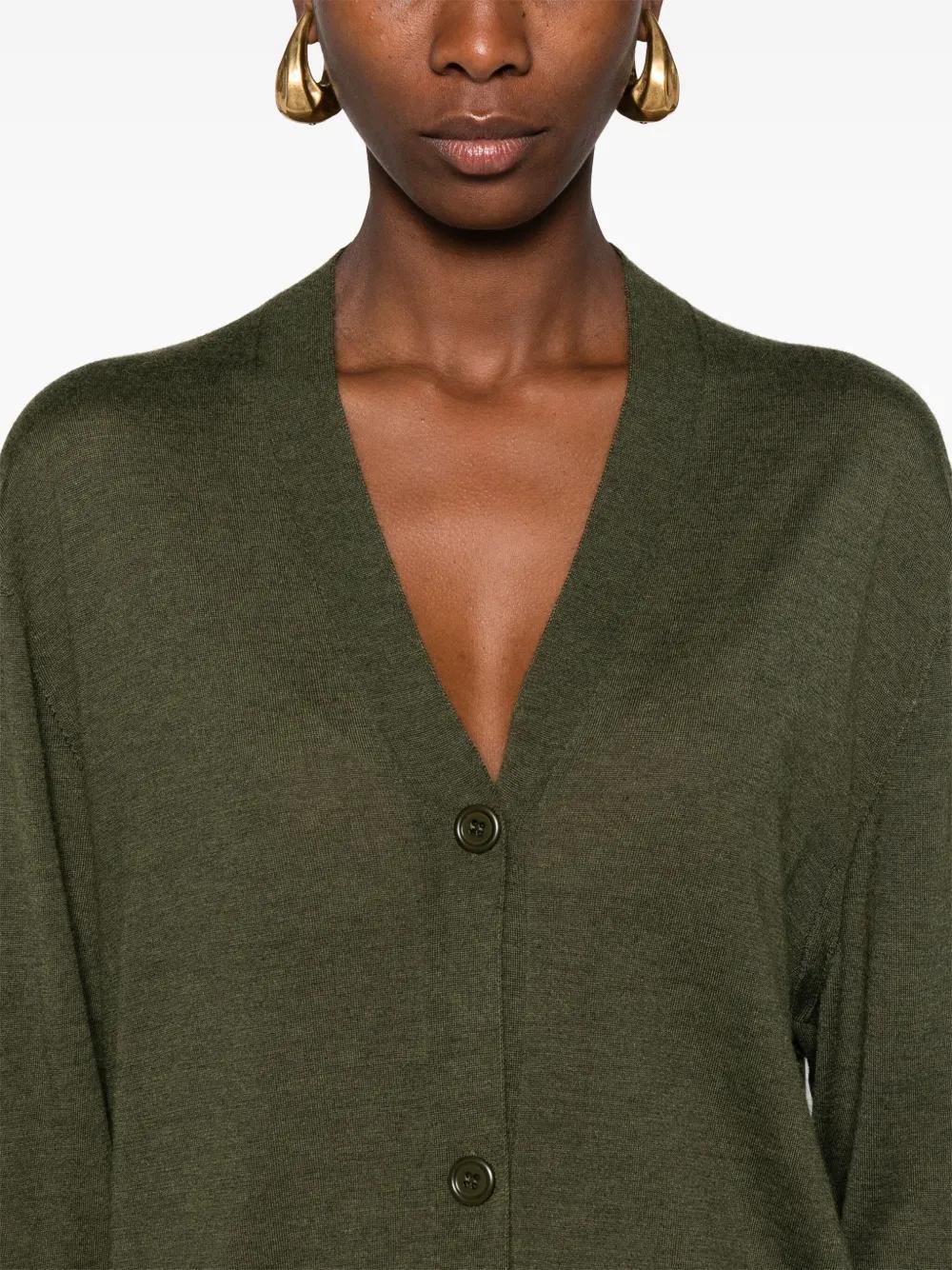 FABIANA FILIPPI V-neck Cardigan In Green Product Image