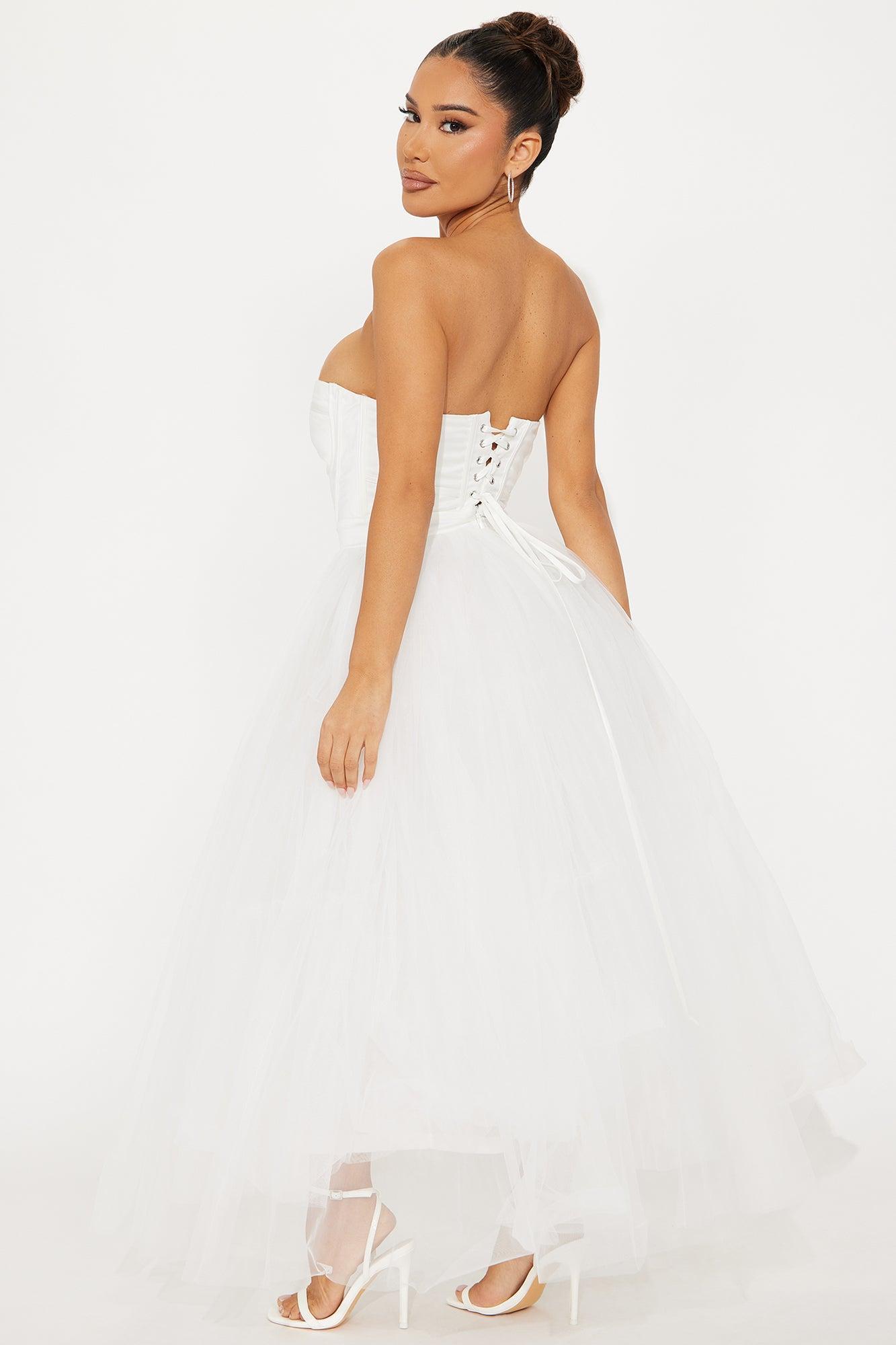 Dream Come True Tulle Midi Dress - Off White Product Image