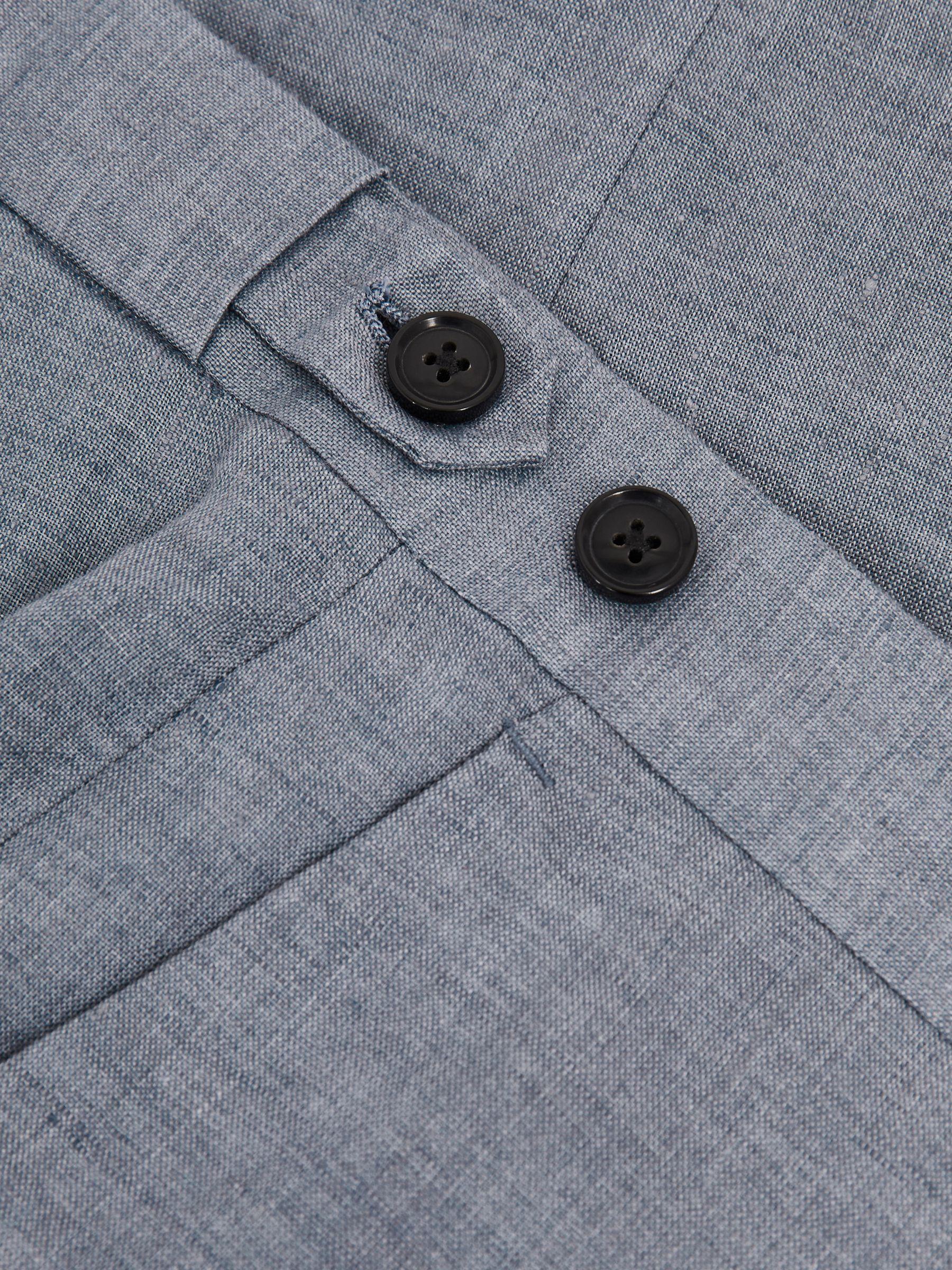 Linen Slim-Fit Suit Trousers in Airforce Blue Product Image