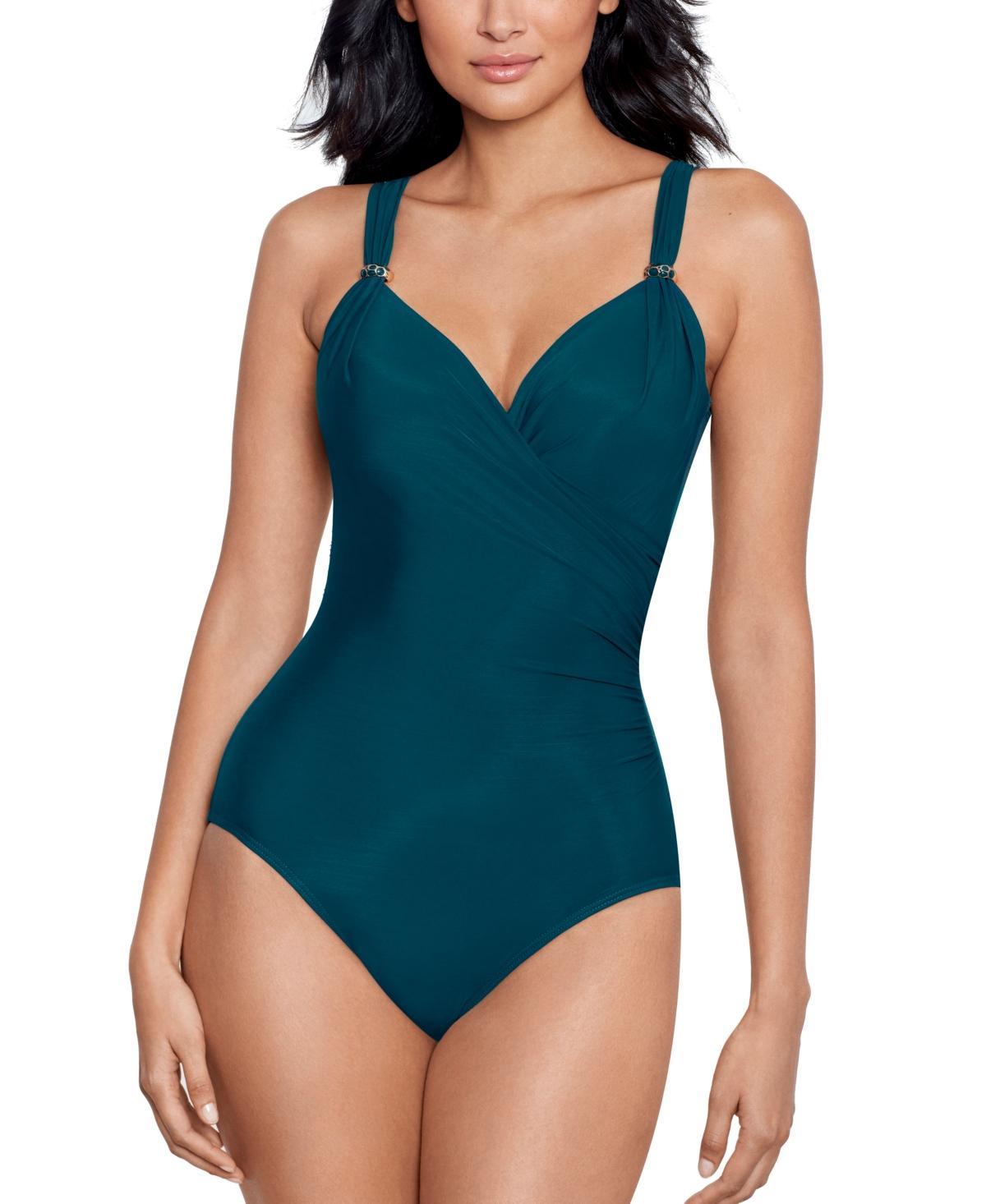 Miraclesuit Razzle Dazzle Siren Underwire Shaping V-Neck One Piece Swimsuit Product Image