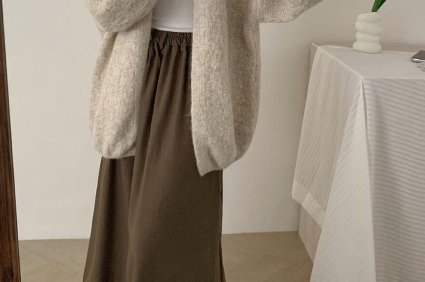 Plain Open Front Oversized Cardigan Product Image