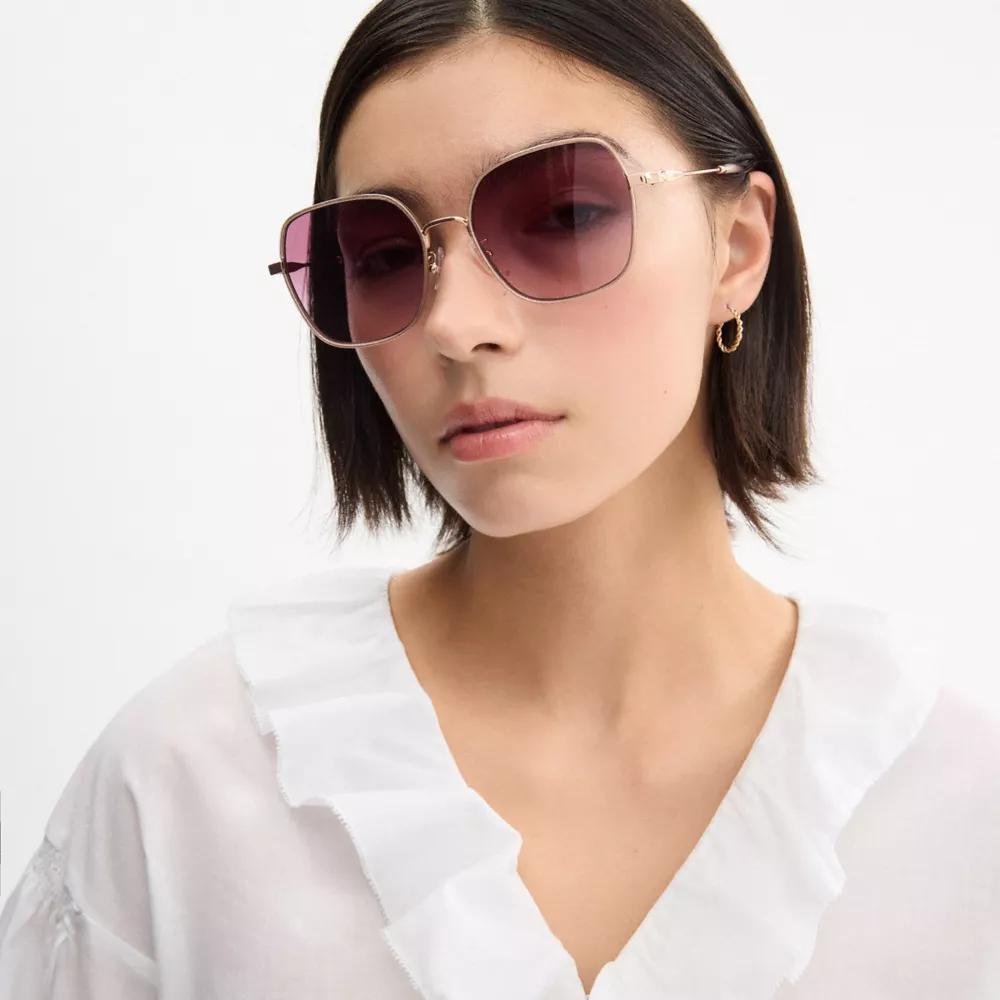 Metal Thin Square Sunglasses Product Image
