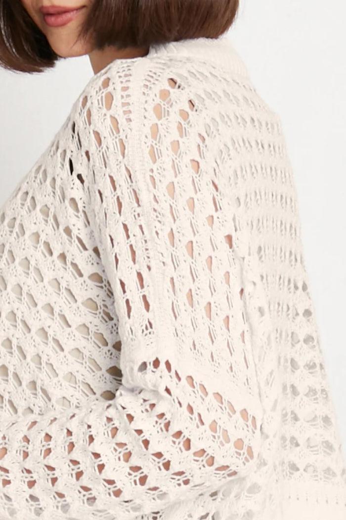 Planet Mini Crochet Split Neck Knit Product Image