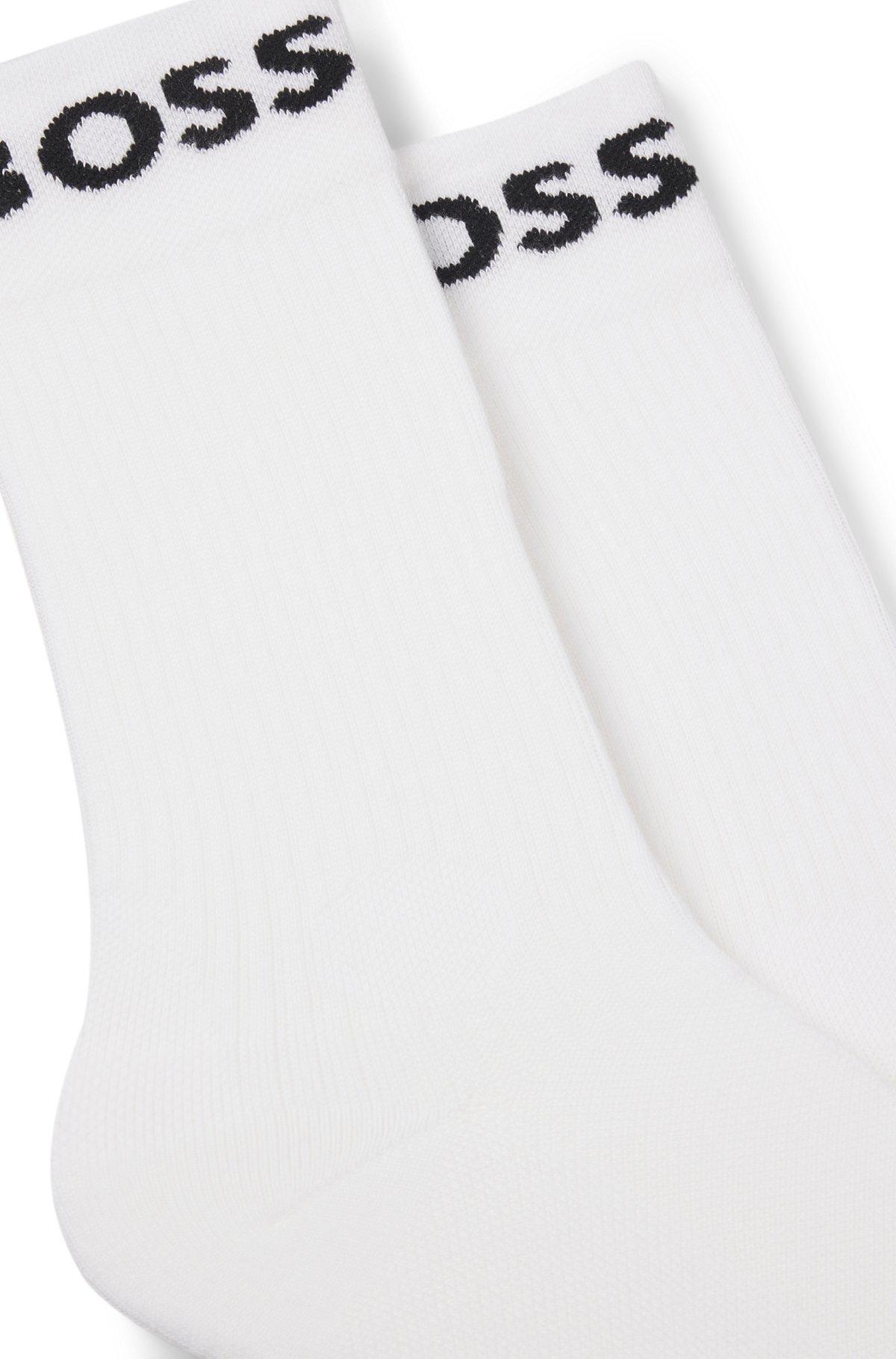 BOSS - Two-pack of quarter-length socks in stretch fabric - White Product Image