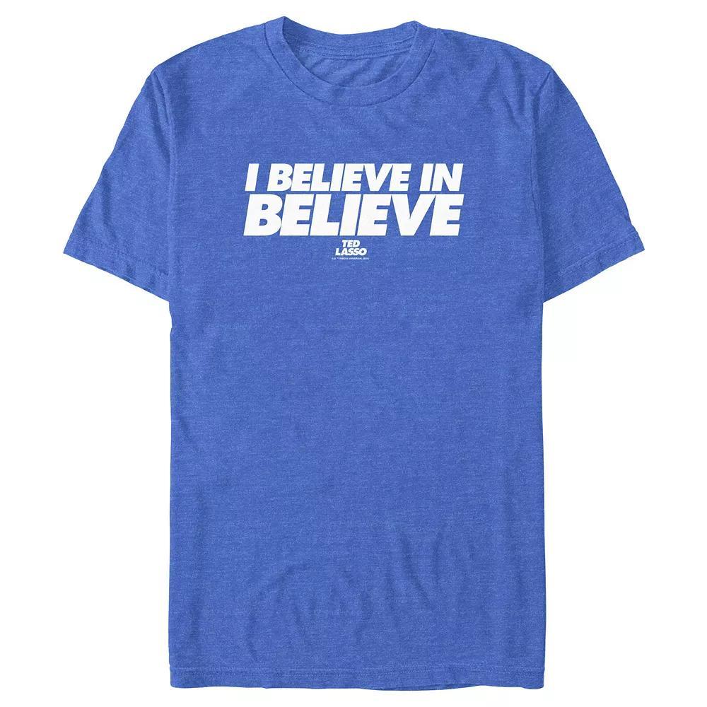 Men's Ted Lasso I BELIEVE IN BELIEVE Graphic Tee, Size: Large, Royal Grey Product Image