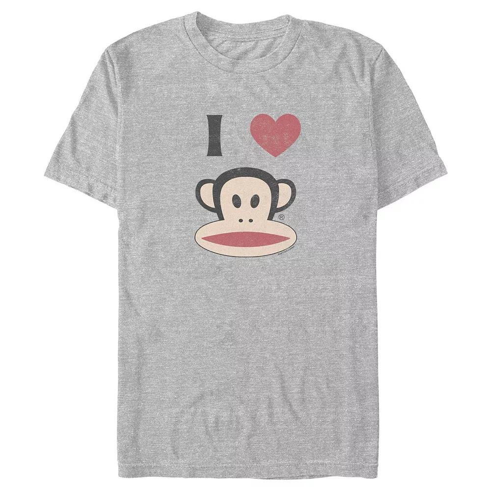 Men's Paul Frank I Heart Monkey Graphic Tee, Size: Large, Athletic Grey Product Image