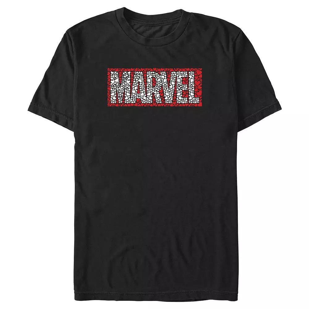 Men's Marvel Hearts Filled Logo Graphic Tee, Size: XL, Black Product Image