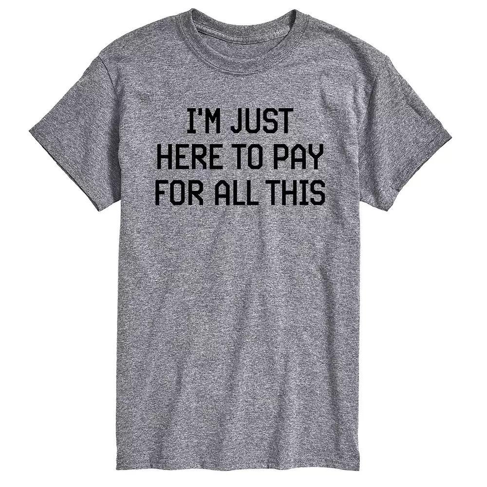 Big & Tall Just Here To Pay Graphic Tee, Mens Grey Gray Product Image