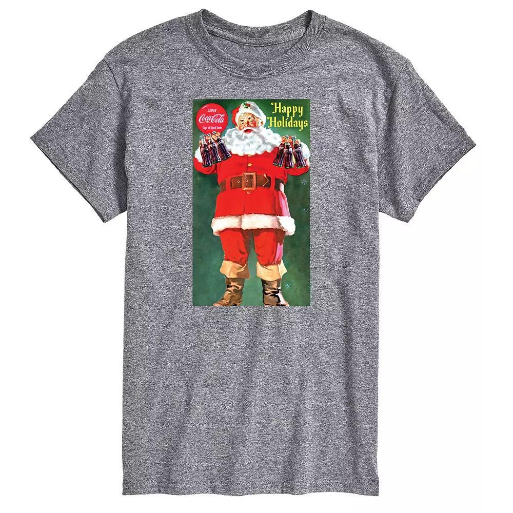 Big & Tall Coca-Cola Vintage Santa Graphic Tee, Mens Product Image