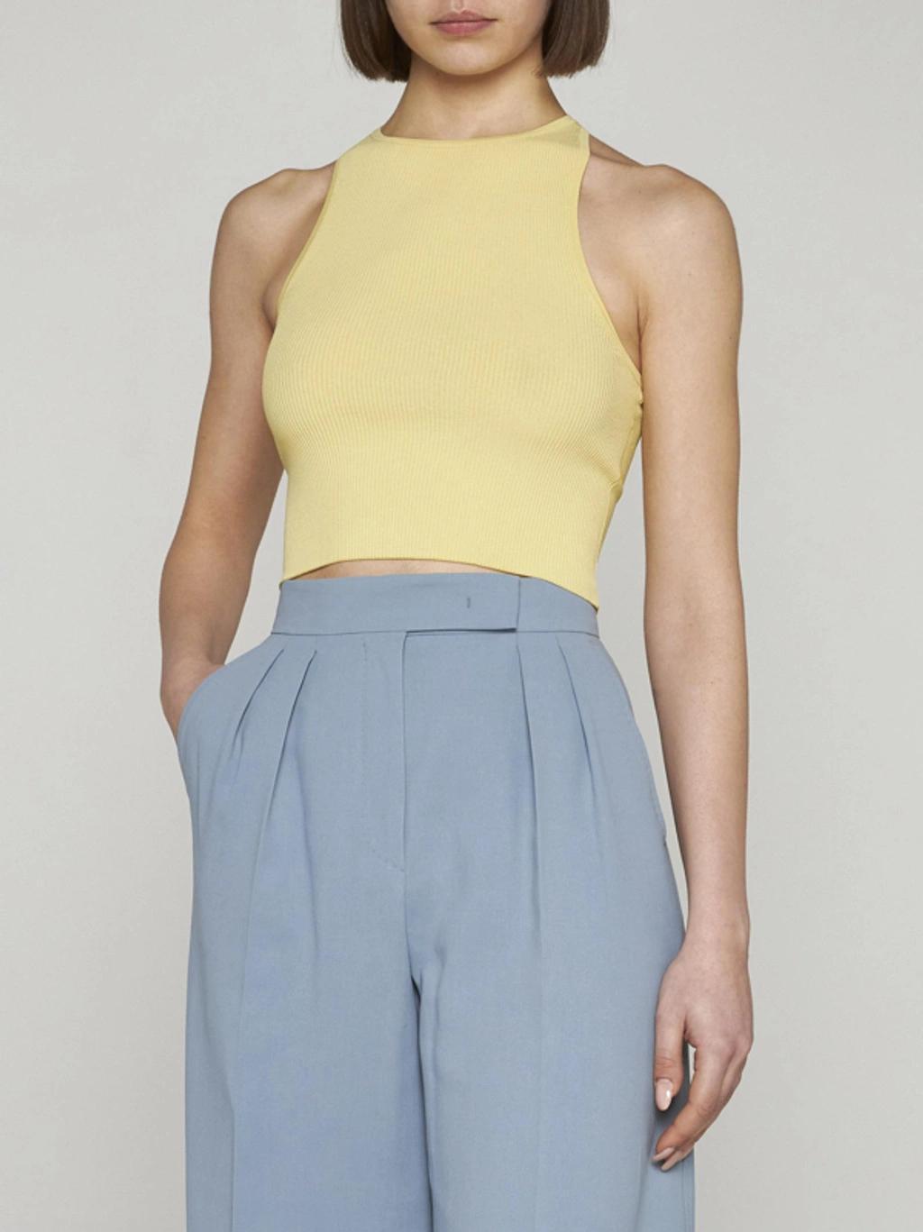 MAX MARA Turku Viscose-blend Knit Top In Yellow Product Image