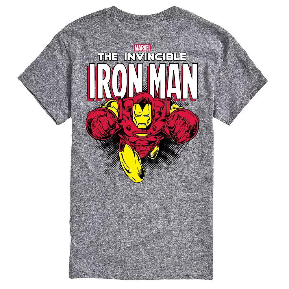 Mens Iron Man The Invincible Comic Graphic Tee Grey Gray Product Image