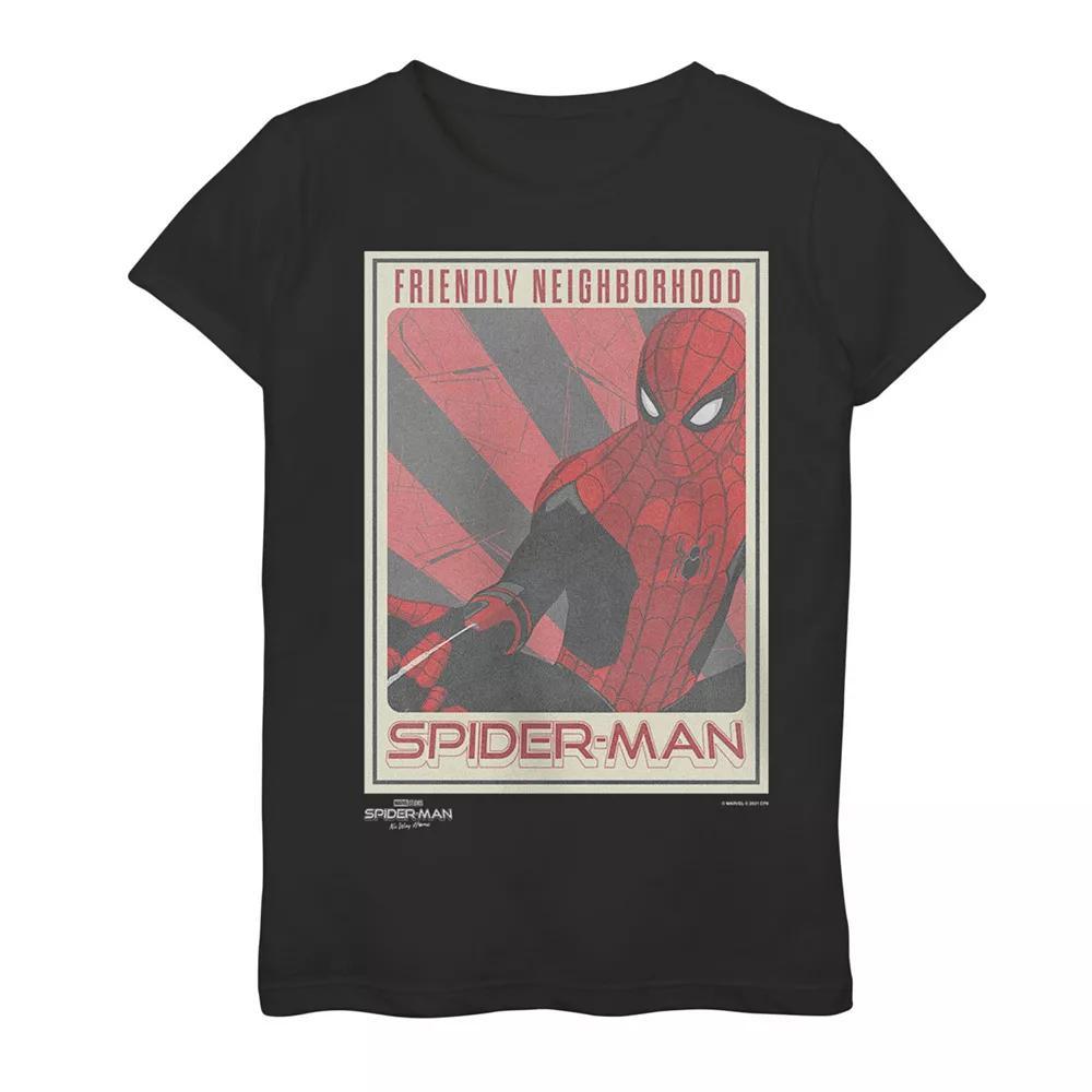 Girls 7-16 Marvel Spider-Man No Way Home Friendly Spider-Man Poster Graphic Tee, Girl's, Size: Small, Black Product Image