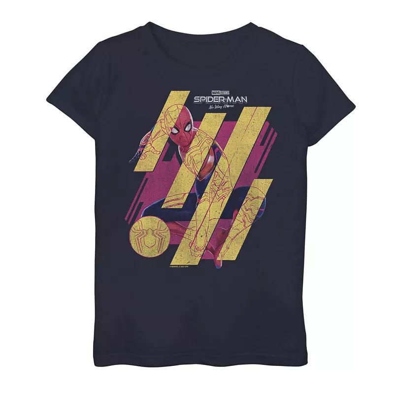 Girls 7-16 Marvel Spider-Man No Way Home Abstract Portrait Graphic Tee, Girl's, Size: Small, Blue Product Image