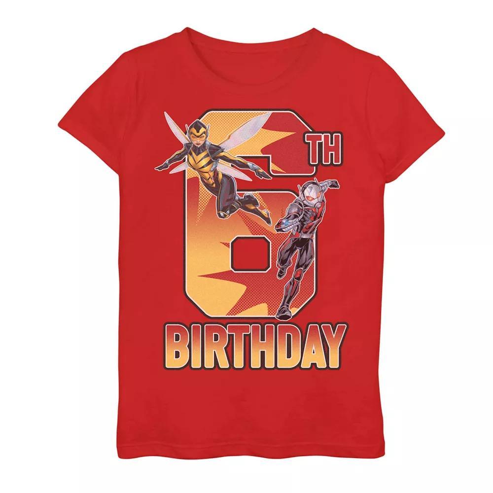 Girls 7-16 Marvel Wasp Ant-Man 6th Birthday Tee, Girl's, Size: Medium, Red Product Image