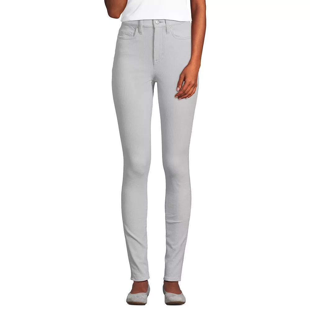 Women's Lands' End Slim High Waisted Corduroy Pants, Size: 14, Dark Toffee Product Image