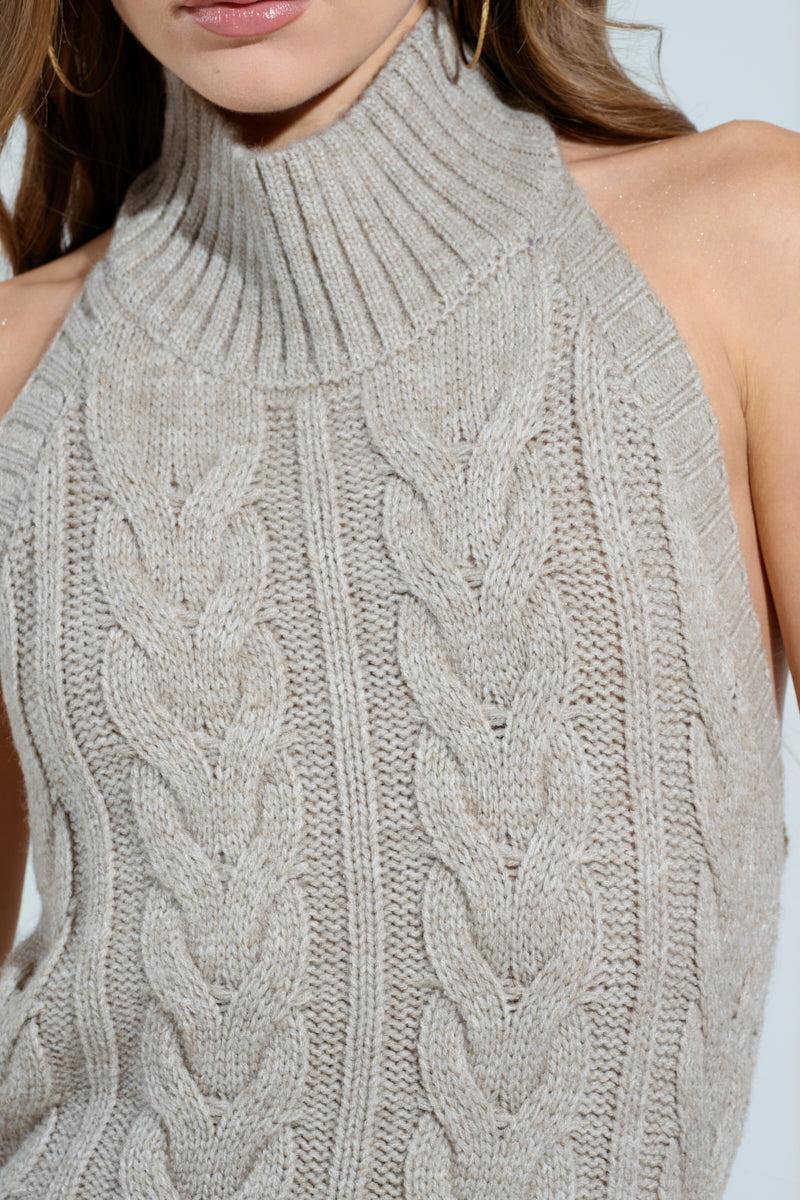 JESSICA CABLE KNIT SWEATER MIDI DRESS Product Image