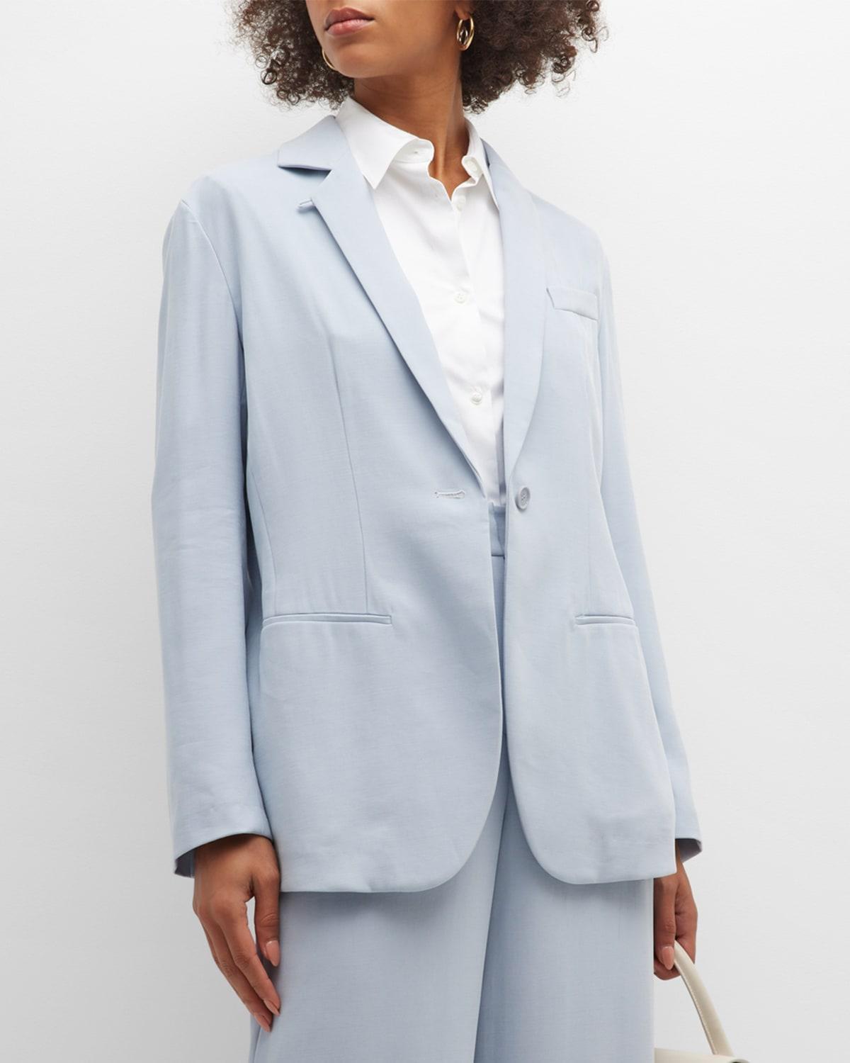 Notched-Collar Single-Button Blazer Product Image