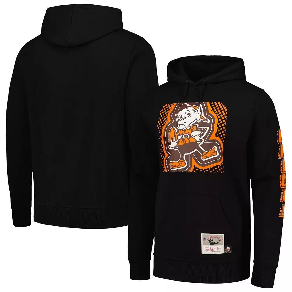 Men's Mitchell & Ness Black Cleveland Browns Gridiron Classics Big Face 7.0 Pullover Hoodie, Size: Medium Product Image