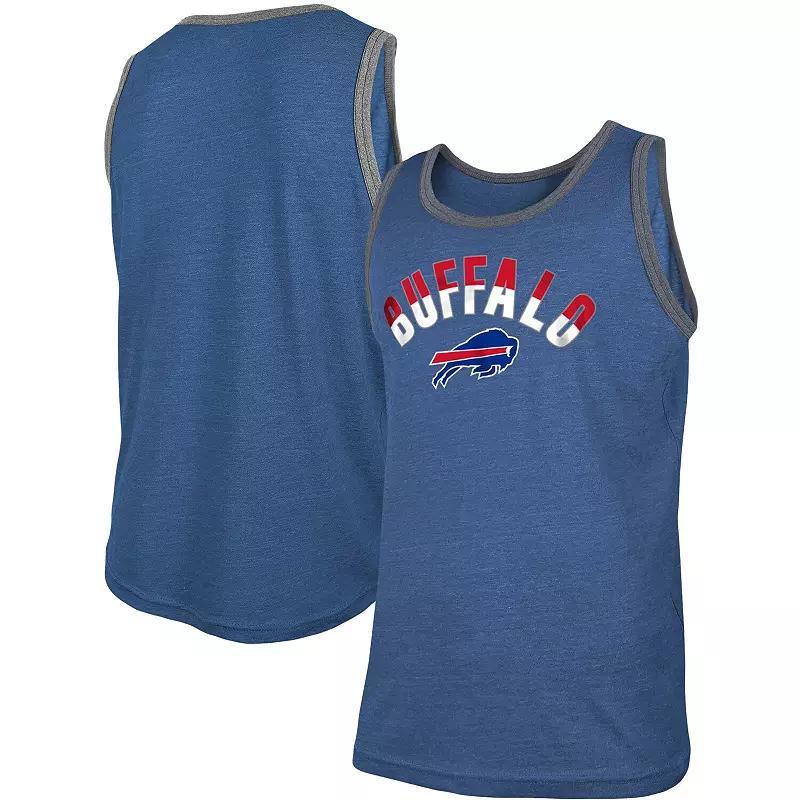 Men's New Era Heathered Royal Buffalo Bills Ringer Tri-Blend Tank Top, Size: Small, Blue Product Image