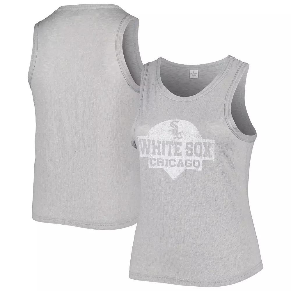 Women's Soft as a Grape Gray Chicago White Sox Plus Size High Neck Tri-Blend Tank Top, Size: 2XL, Grey Product Image