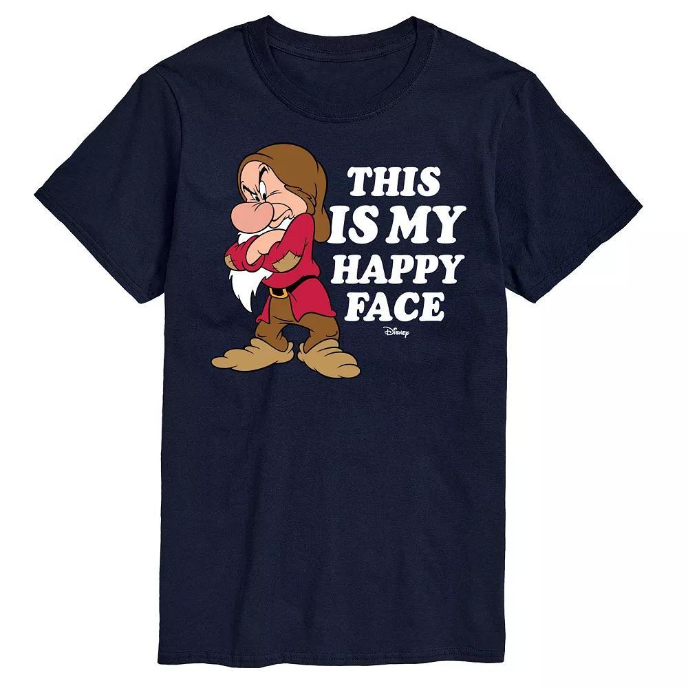Disney Princess Big & Tall Grumpy Happy Face Graphic Tee, Men's, Size: 4XL Tall, Black Product Image