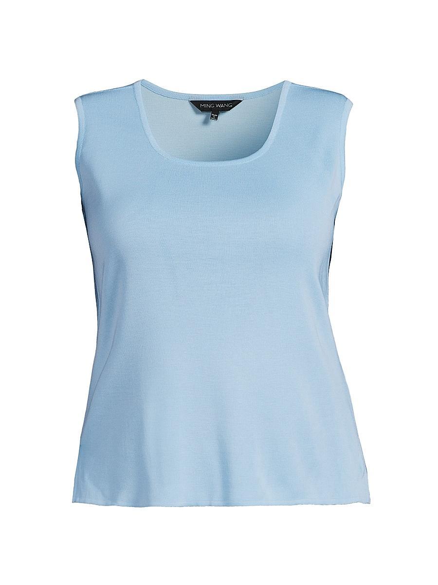 Womens Plus Scoopneck Knit Mid-Length Tank Top Product Image