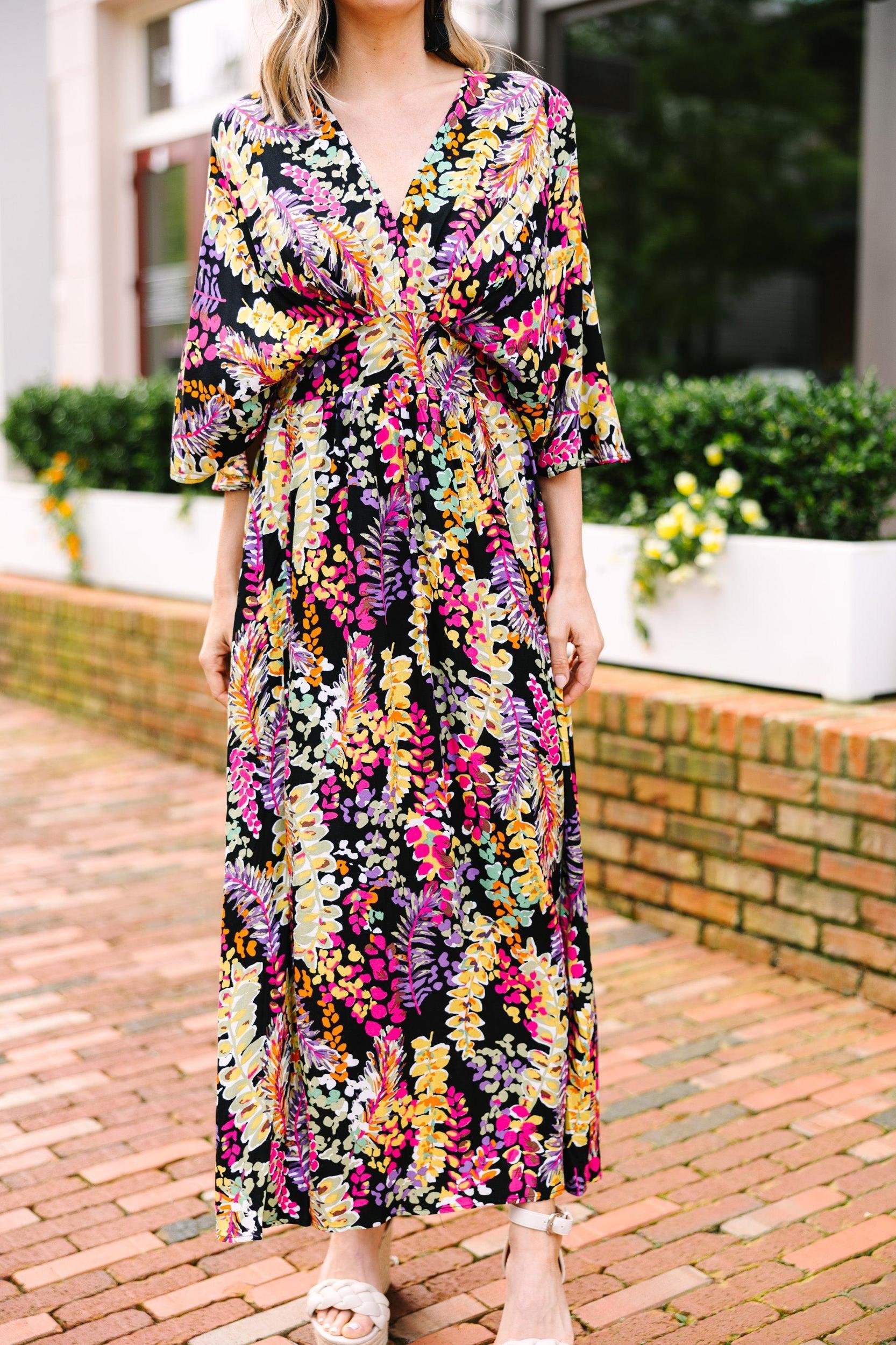 Tell Your Story Black Floral Maxi Dress Female Product Image
