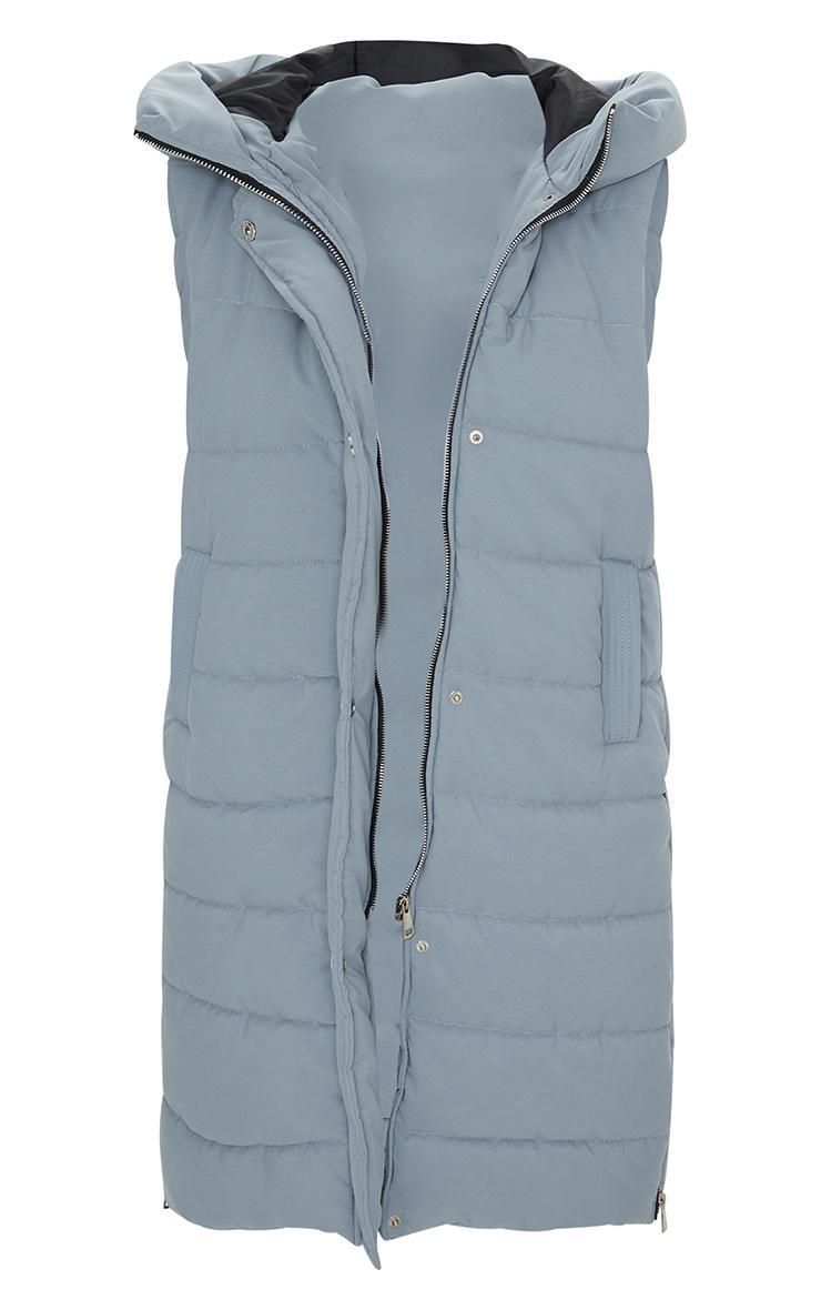 Grey Panel Padded Longline Vest Product Image