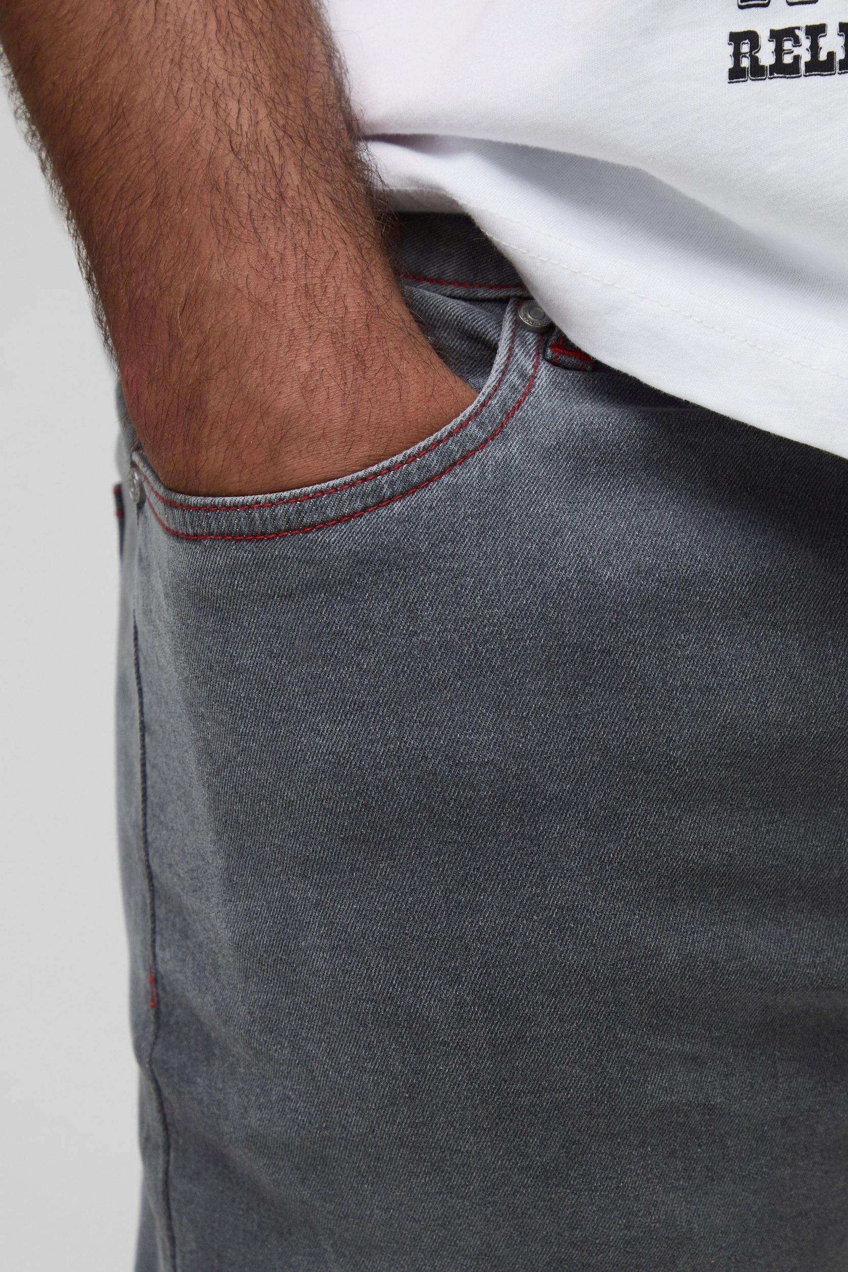 Plus Stretch Skinny Contrast Stitch Jeans | boohooMAN USA Product Image