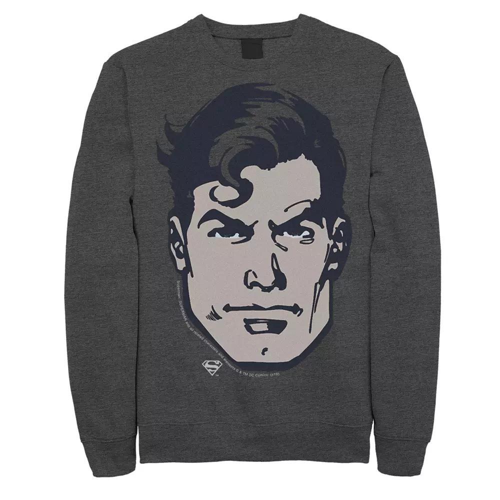 Men's DC Comics Superman Large Chest Portrait Graphic Fleece Pullover, Size: XXL, Grey Heather Product Image