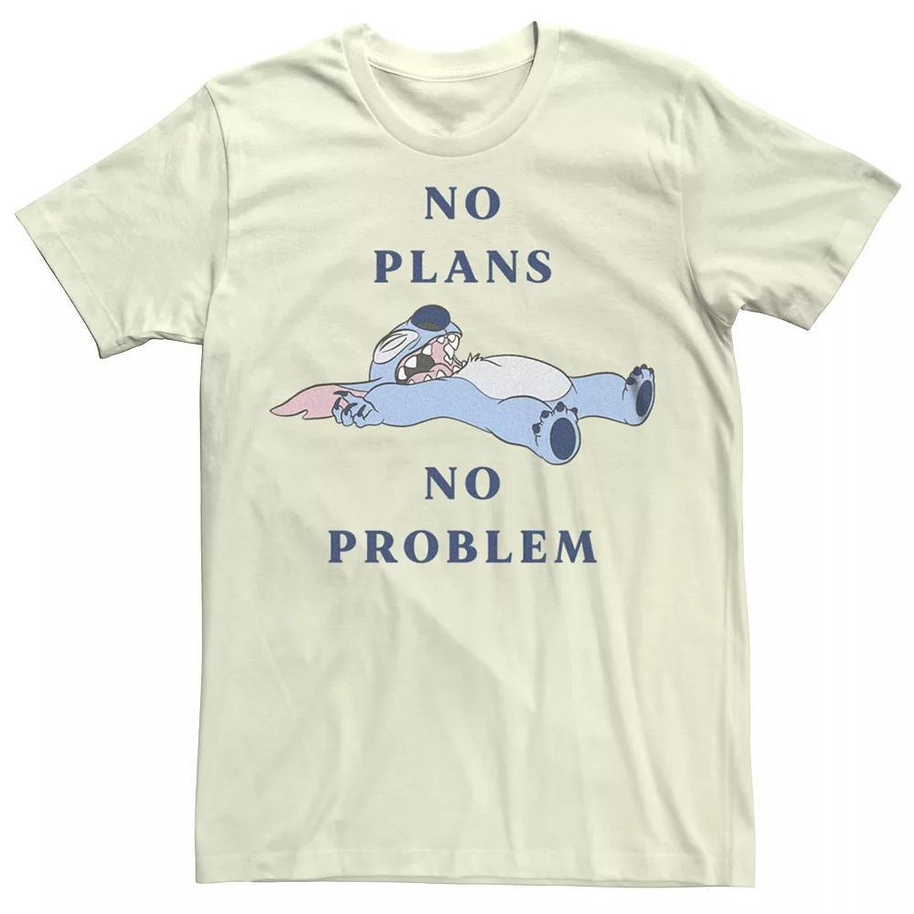 Disney's Lilo & Stitch No Plans No Problem Stitch Juniors' Boyfriend Graphic Tee, Women's, Size: Medium, Natural Product Image