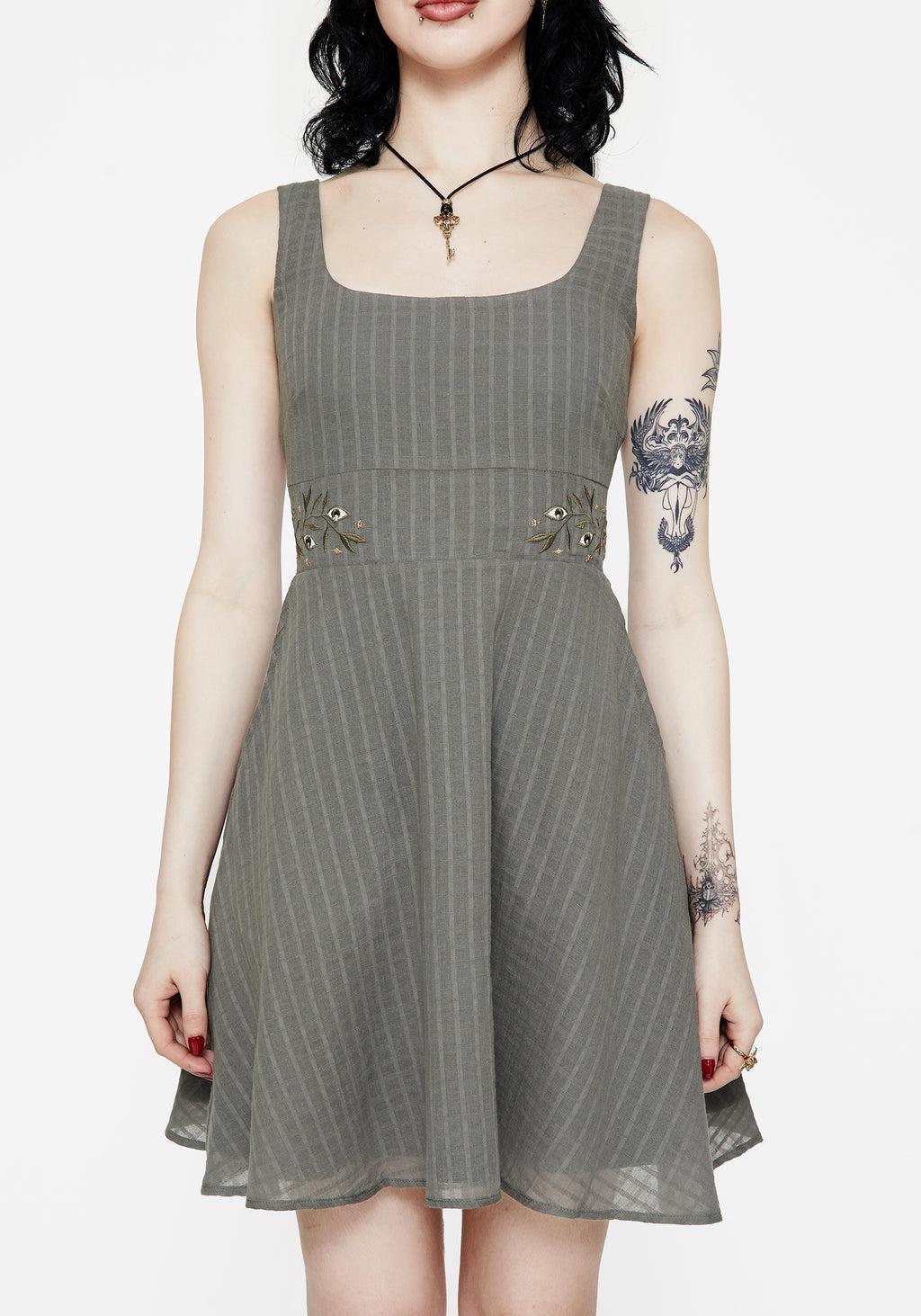 Koax Cotton Embroidered Pinafore Mini Dress Product Image