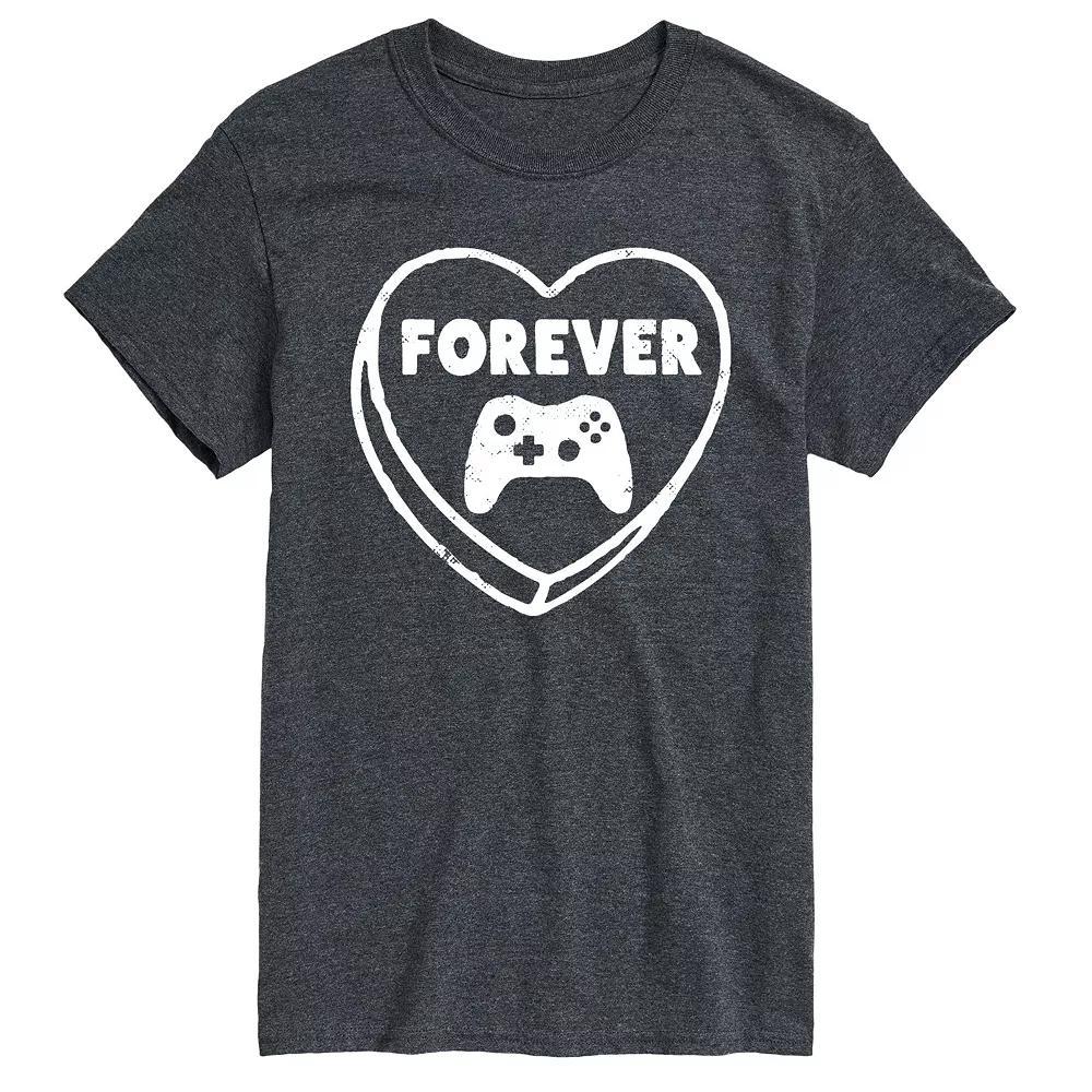 Mens Forever Heart Video Games Graphic Tee Heather Grey Product Image